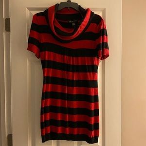 Beautiful Red & Black INC Sweater Dress- Like New!